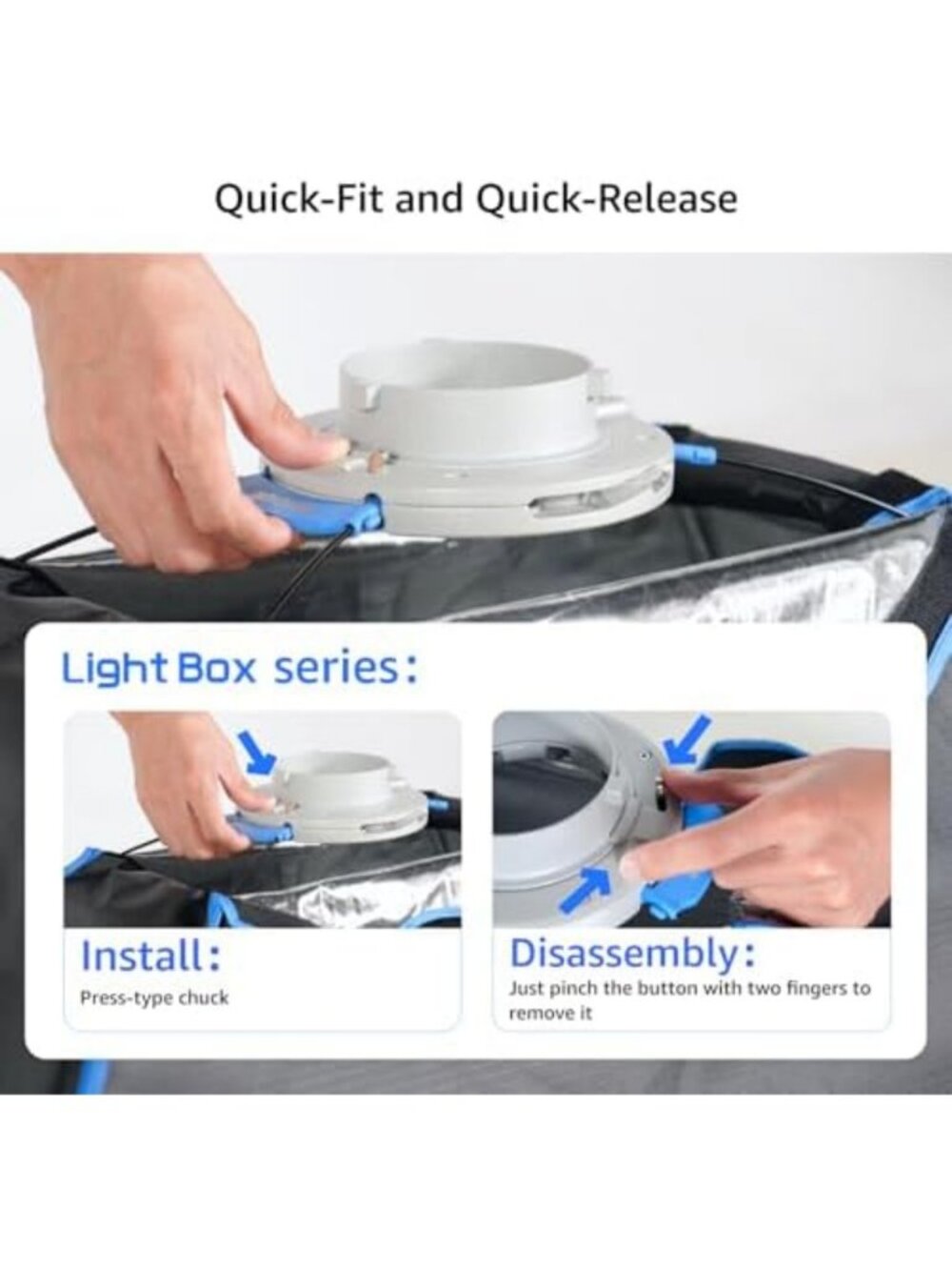 Light Box 60x90 - Soft Box, Foldable Quick-Setup, Narrow Rectangular Design - Picture 5 of 6